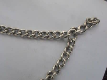 HALLMARKED STERLING SILVER Fob chain. t-bar for Henry Pope, Birmingham, 1913 or 1938, 31.2 grms