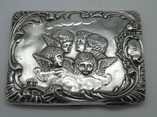 Antique Hallmarked Sterling Silver Aide Memoire Birmingham 1905 Henry Matthews Reynolds Angels