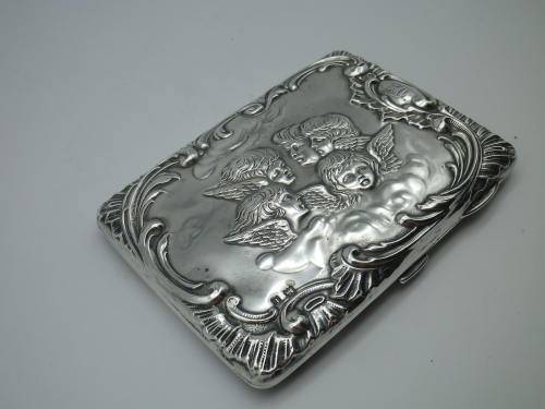 Antique Hallmarked Sterling Silver Aide Memoire Birmingham 1905 Henry Matthews Reynolds Angels