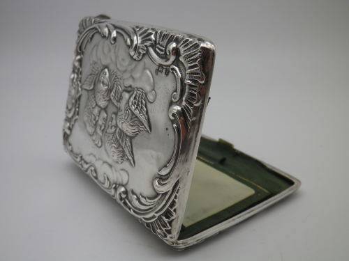 Antique Hallmarked Sterling Silver Aide Memoire Birmingham 1905 Henry Matthews Reynolds Angels