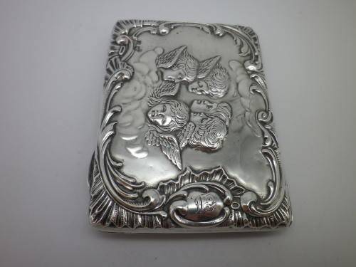 Antique Hallmarked Sterling Silver Aide Memoire Birmingham 1905 Henry Matthews Reynolds Angels