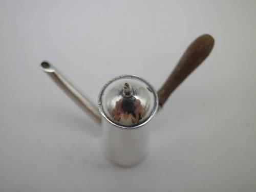 RARE!! STUNNING!! MINIATURE Hallmarked Silver chocolate pot. London 1977. Maker CM.3.5cm high