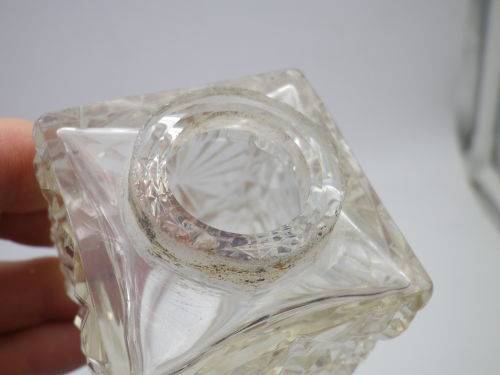 Victorian Silver Plate & Crystal double inkwel, James Deacon & Sons