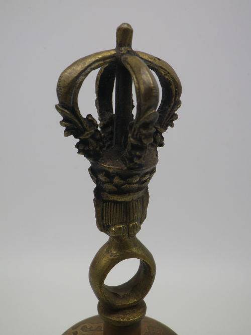 Vintage/Antique Brass & multi metal TIBETAN BELL with Dorje Handle. Rings Gloriously