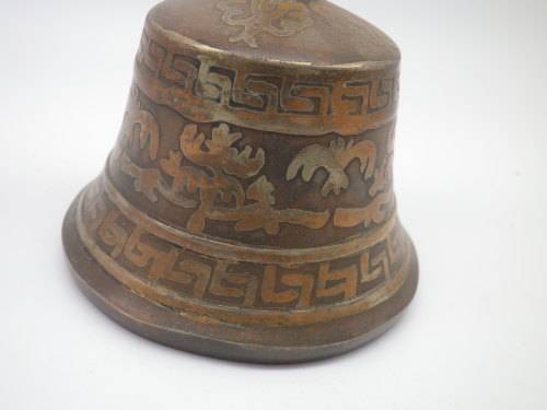 Vintage/Antique Brass & multi metal TIBETAN BELL with Dorje Handle. Rings Gloriously