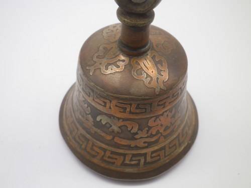 Vintage/Antique Brass & multi metal TIBETAN BELL with Dorje Handle. Rings Gloriously