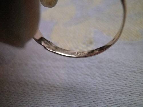 9ct ROSE GOLD and RUBY VINTAGE RING Size K , 2 grm