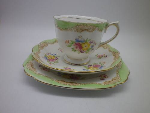 RARE and CHARMING Royal Albert Crown China Vintage/Antique Trio. Un-named Pattern