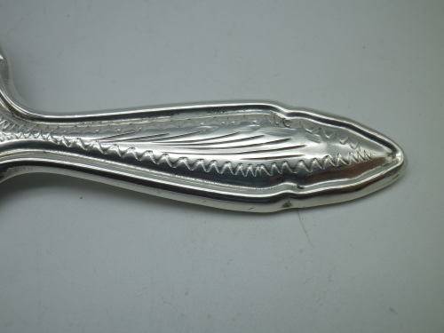Miniature Antique 800 Silver Hand held Ornate Travel Pocket Mirror. Probably German.