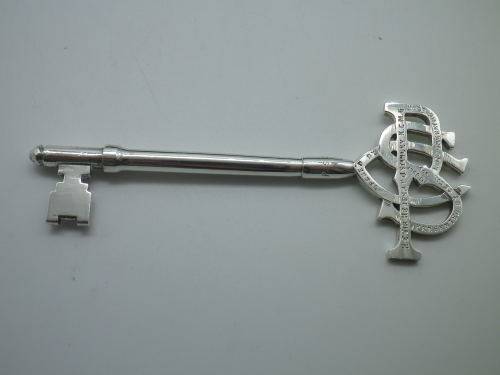 Sterling Silver Presentation Key. British Governor Sir Herbert J Stanley GCMG Ceylon 1928. Boxed