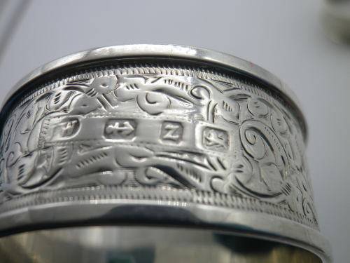 Pair Antique Hallmarked Sterling Silver Napkin Rings 34.1 gm Birmingham1899/1900 John Edward Wilmot