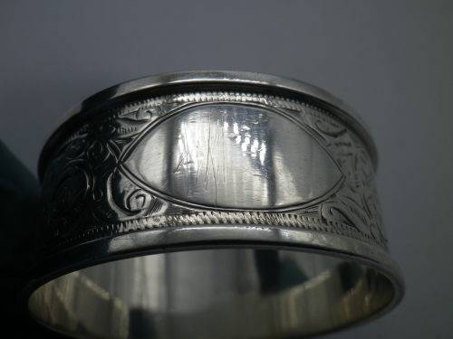 Pair Antique Hallmarked Sterling Silver Napkin Rings 34.1 gm Birmingham1899/1900 John Edward Wilmot