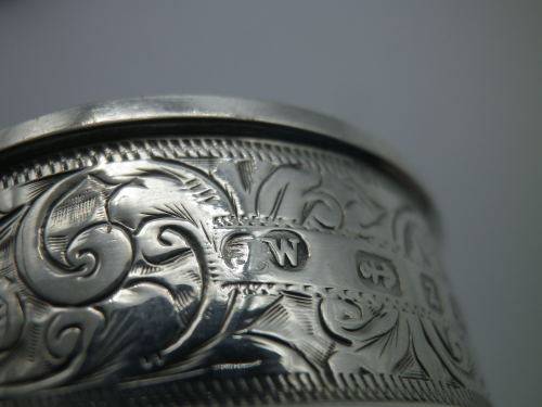 Pair Antique Hallmarked Sterling Silver Napkin Rings 34.1 gm Birmingham1899/1900 John Edward Wilmot