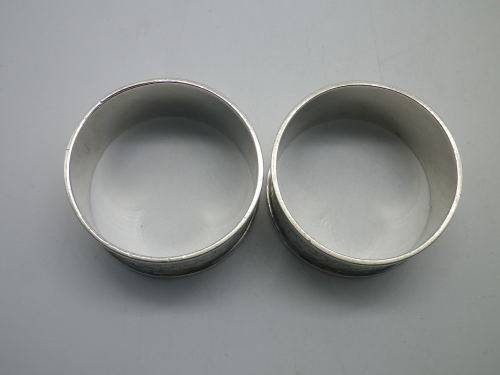 Pair Antique Hallmarked Sterling Silver Napkin Rings 34.1 gm Birmingham1899/1900 John Edward Wilmot