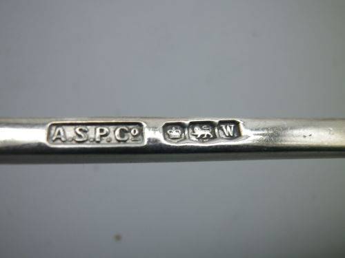 Pair BOWLING THEME Hallmarked silver spoons. Sheffield 1939 ASP Co 23grms 11.5 cm long. UNUSUAL!