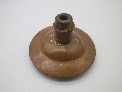 Vintage Tibetan Buddhist Hand Held Spinning Prayer Wheel Original Prayer Scroll. Wood metal & copper