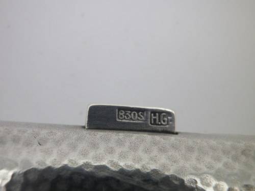 Vintage Hallmarked 830 Silver Cheroot case with gilt interior... 43grm. 8.5 x 5.5cm