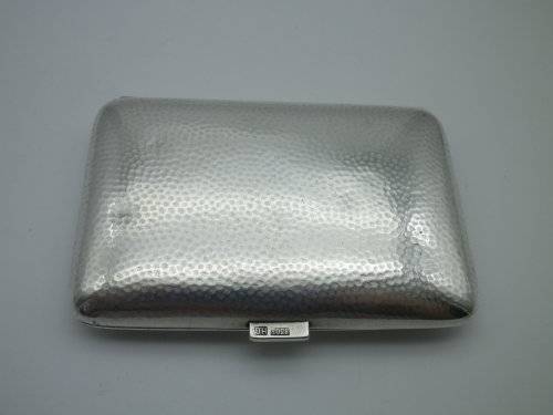 Vintage Hallmarked 830 Silver Cheroot case with gilt interior... 43grm. 8.5 x 5.5cm