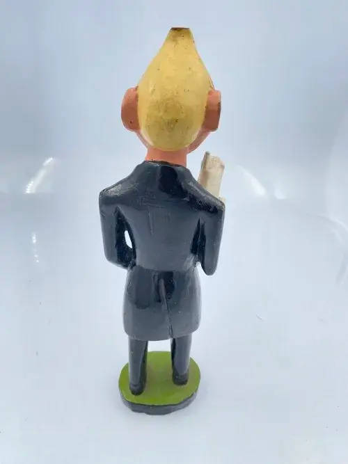 Large Carved Wooden & handpainted TINTIN & SNOWY Figurine. RARE!