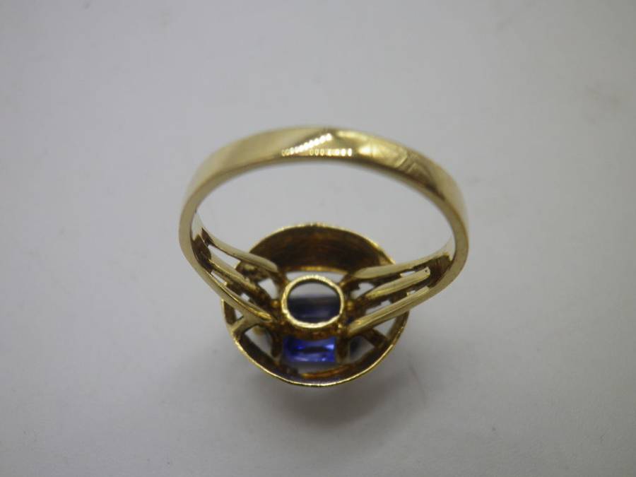 Vintage Designer 9ct Yellow GOLD and Natural SAPPHIRE RING by ZAYEM Size: L 3grms. EXQUISITE