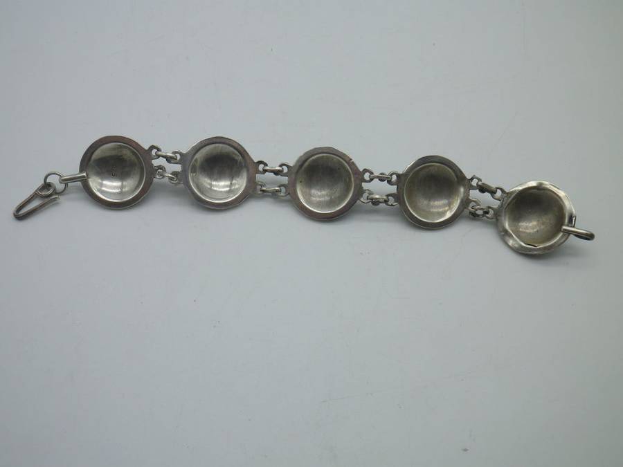 Vintage Sterling silver & Turquoise Bracelet. 18cm 27grms