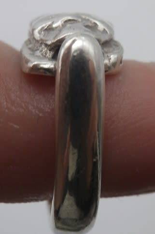 Unusual Vintage Sterling Silver SCARAB SPINNER Ring. Size: J 6 g