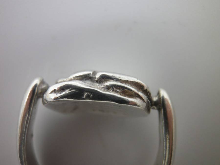 Unusual Vintage Sterling Silver SCARAB SPINNER Ring. Size: J 6 g