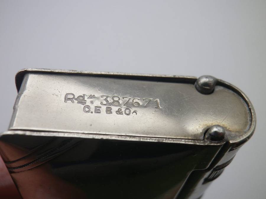 Edwardian chatelaine vesta & stamp case in the shape of a book C.E B & Co 387671