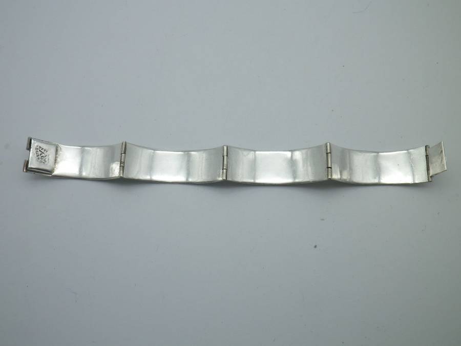 925 Silver & Turquoise 4 hinge panel clip on Bangle. Mexico. 25g. 5.7 x 5.5 inner diameter