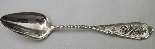 Beautifully engraved unusual  DUTCH SILVER TEASPOON (no1)