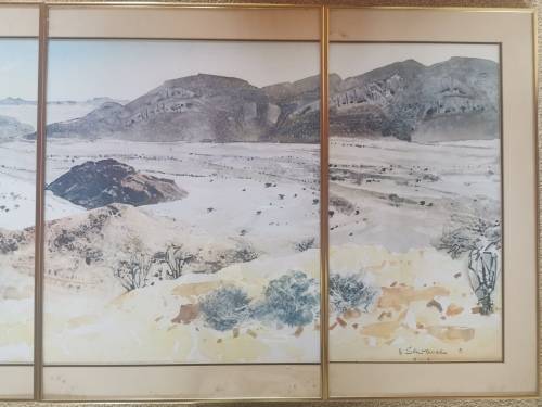 Ulrich SCHWANECKE 1932  2006 "The edge of the Namib" Gallery Value R28 000 1.5 Meter Painting