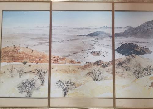 Ulrich SCHWANECKE 1932  2006 "The edge of the Namib" Gallery Value R28 000 1.5 Meter Painting