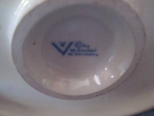 GOEBEL FIGURINE  MADE IN W GERMANY-  GIRL WASHING THE BABY IN A BUCKET