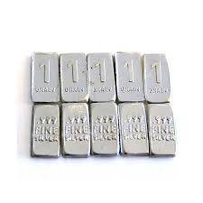 1 Grain 999 fine silver bullion investment bars - Lot of 5 (FIVE) bars (15 Lots AVAILABLE!)