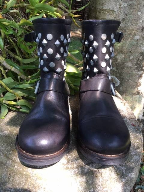 Genuine Leather Studded Boots