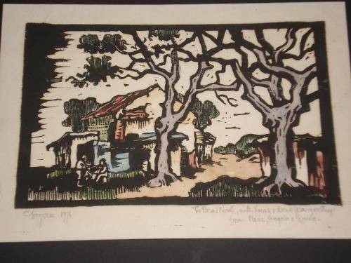 RARE, RARE, RARE GREGOIRE BOONZAIER LINO WITH WATER COLOUR!!