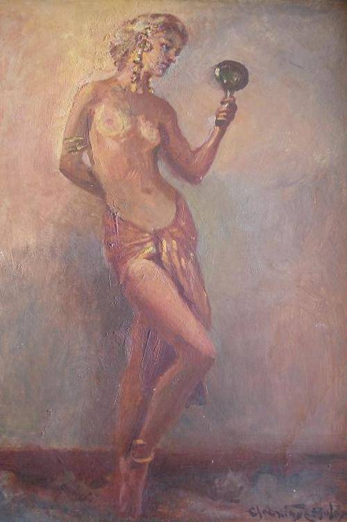 CRAZY R1 START!!!!!! OIL on BOARD!!! William Ewart Gladstone Solomon (South African 1880-1965)