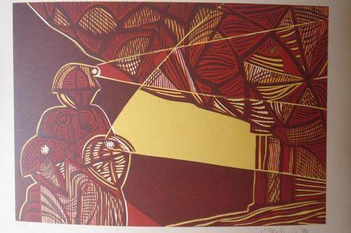CRAZY R1 START!!!!! CECIL SKOTNES - signed, dated and numbered woodcut!!!