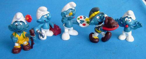 5 different Smurfs Peyo Schleich Bully (10/30)
