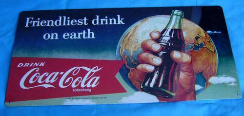Coca Cola Metal Sign 50cm X 25cm (26/11)