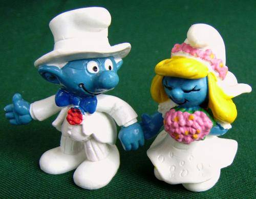 Bride and Bridegroom Smurf's Schleich Germany Peyo (0D13)
