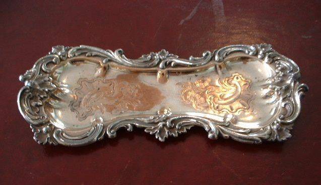 Candle snuffer tray. Sheffield Plated (Silver on Copper)