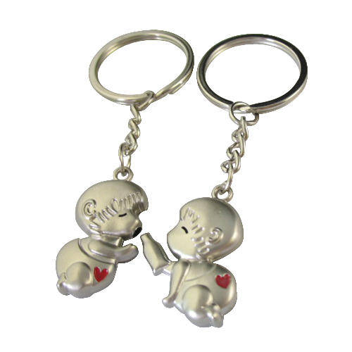 Couple's Key Ring Chains: Baby Boy & Girl Set