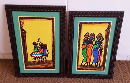 Pair of lovely colourful paintings *** Well Framed !!!! Low Start !!!!