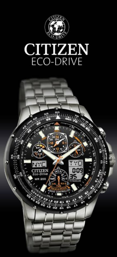 Citizen Mens Titanium Skyhawk AT Flight Chronograph Atomic Watch.