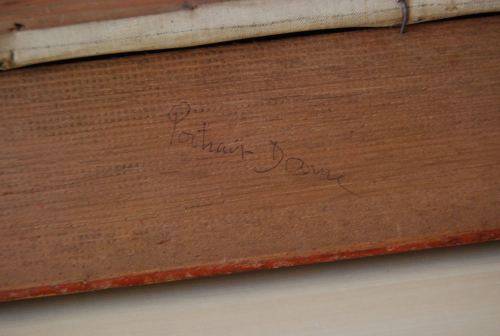 ANTIQUE FRENCH PORTRAIT OIL ON CANVAS SIGNED VIAL