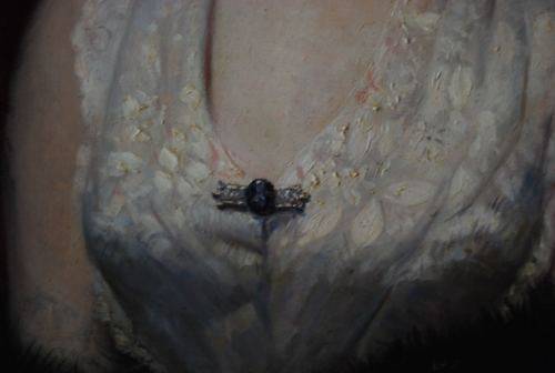 ANTIQUE FRENCH PORTRAIT OIL ON CANVAS SIGNED VIAL