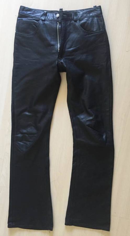 LEATHER BOOTLEG TROUSER WAIST 31 LENGTH 34 MADE IN ENGLAND
