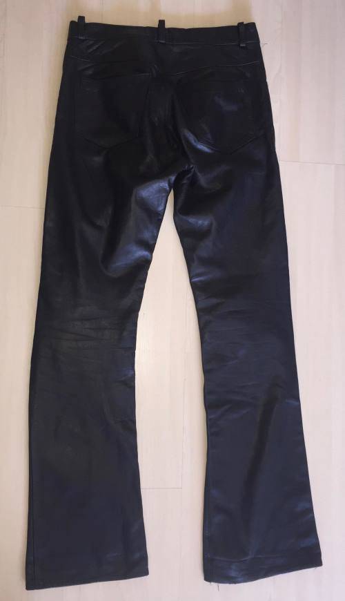 LEATHER BOOTLEG TROUSER WAIST 31 LENGTH 34 MADE IN ENGLAND