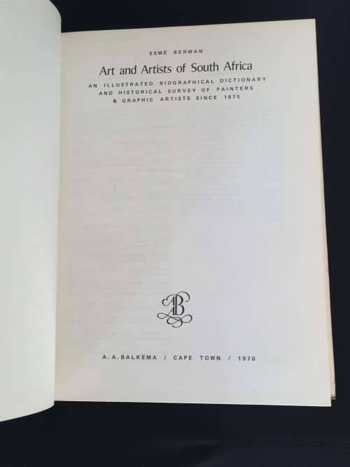 ART & ARTISTS OF SOUTH AFRICA BY ESME BERMAN